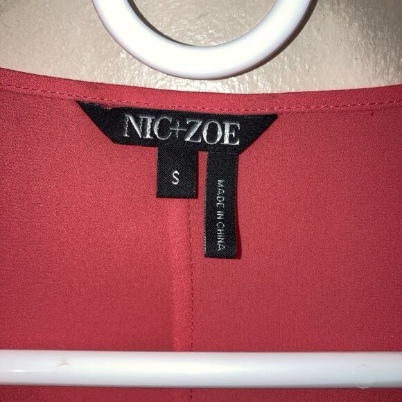 Nic + Zoe Watermelon Pink Boho Tunic Top Tassel Ties NWT Sz S But Can Fit Larger - Picture 7 of 11